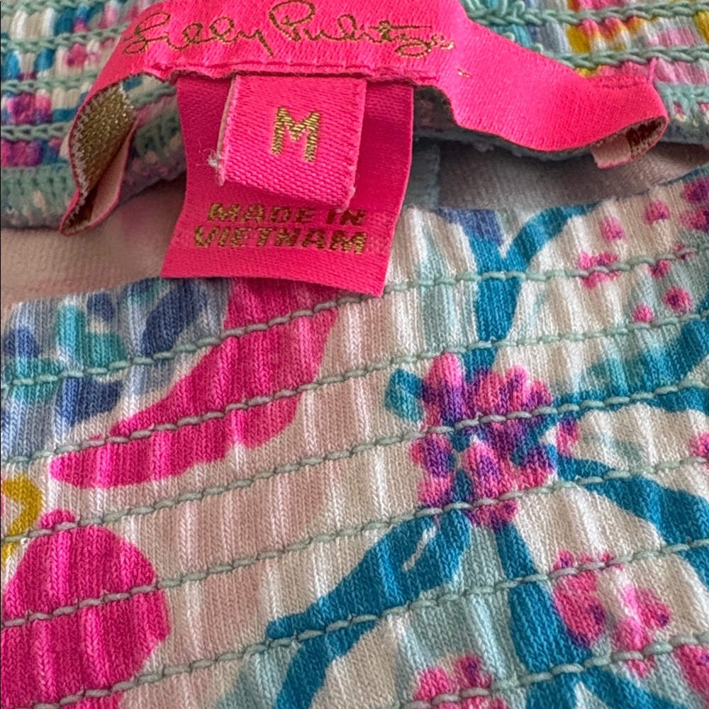 Lilly Pulitzer Blue Pink Tropical Print  Pants - Picture 3 of 6